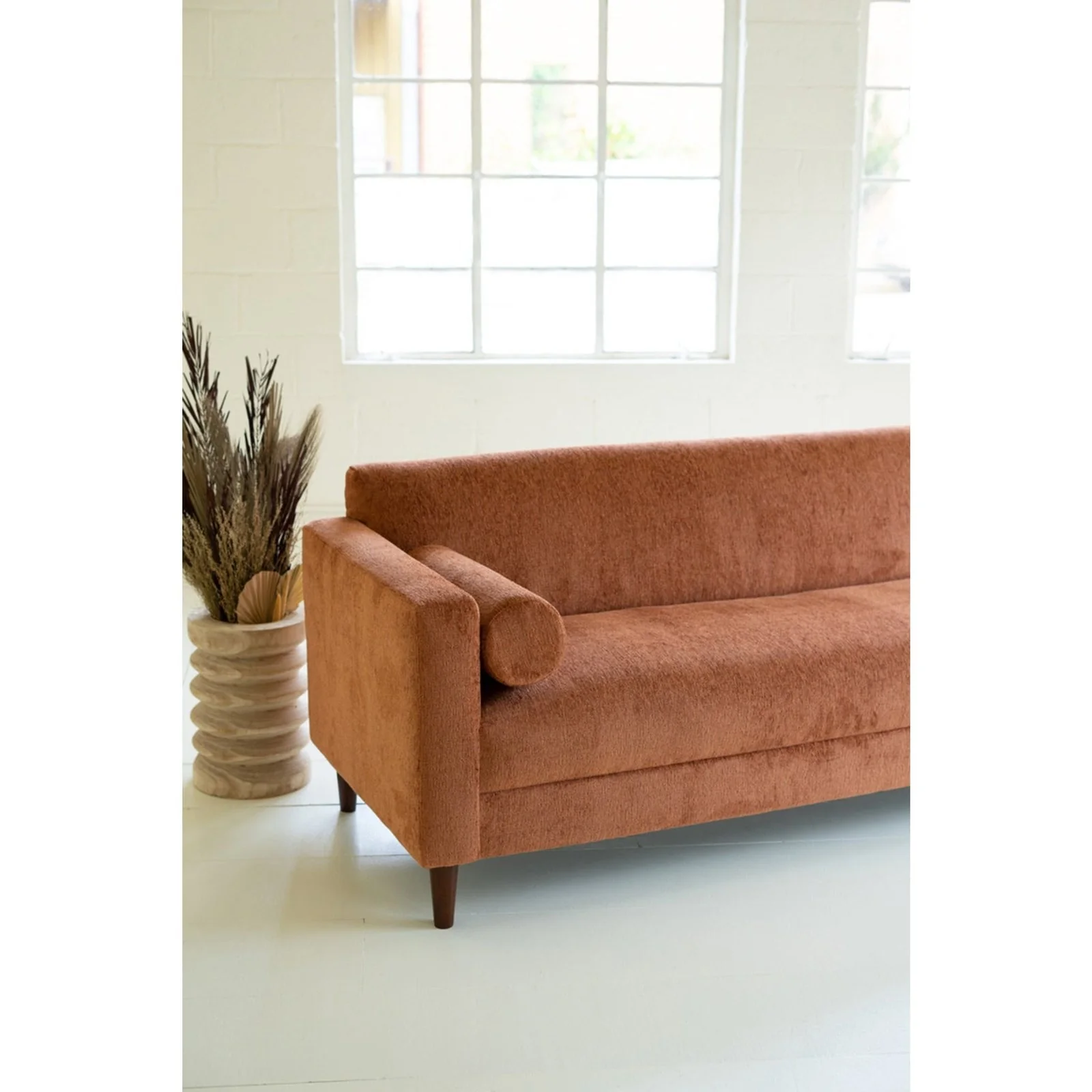 Kalalou Rust Chenille Boucle Sofa - Image 2