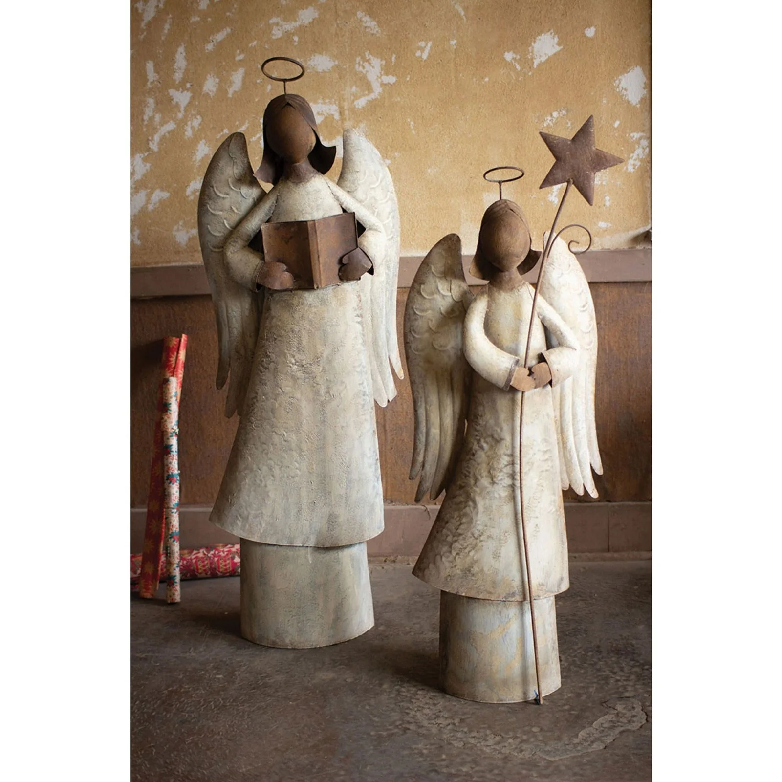 Kalalou Set Of 2 Singing Christmas Angels