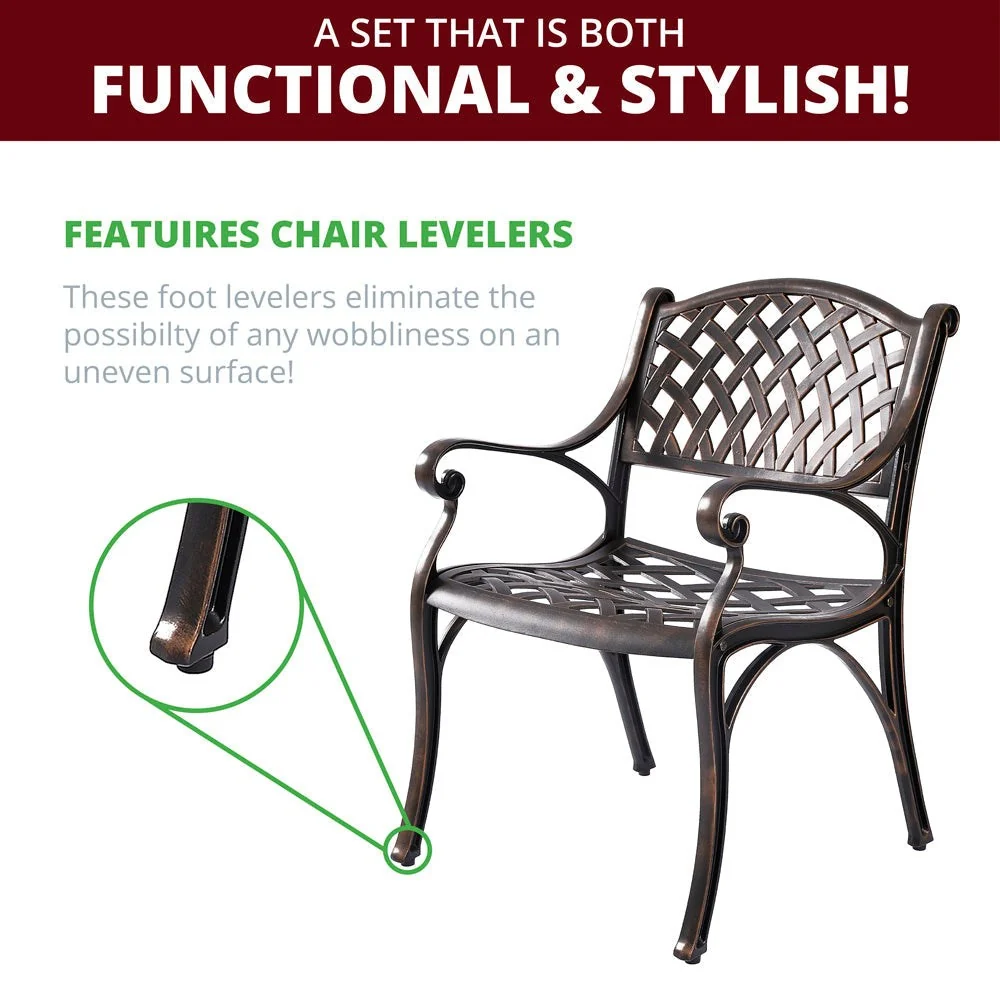 Kinger Home Aiden 2-Piece Outdoor Dining Chair Set for Patio - Image 6