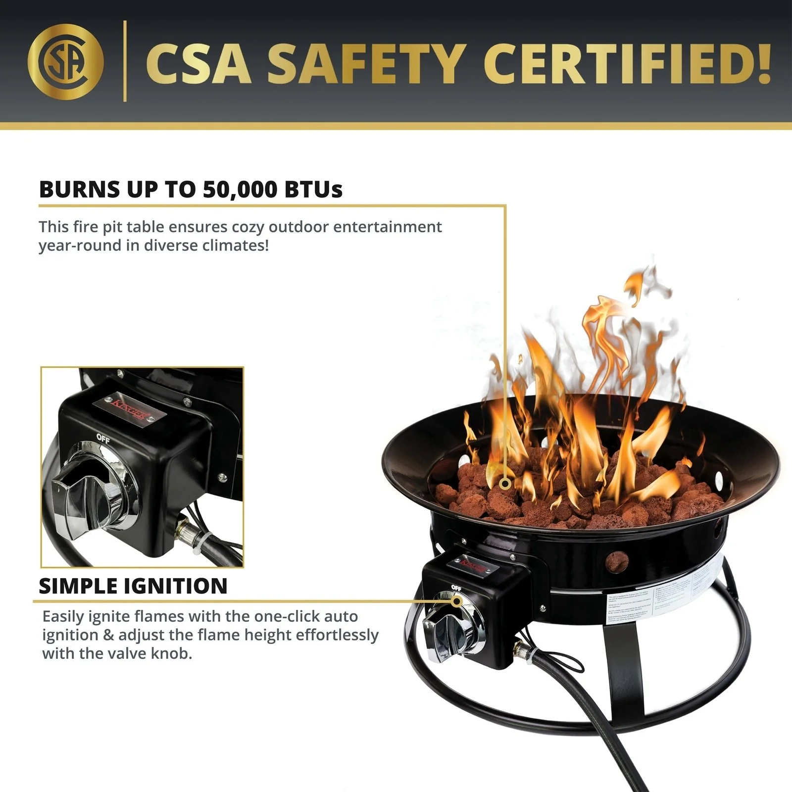 Kinger Home Apollo 20" Outdoor Portable Fire Pit for Travel - Image 6