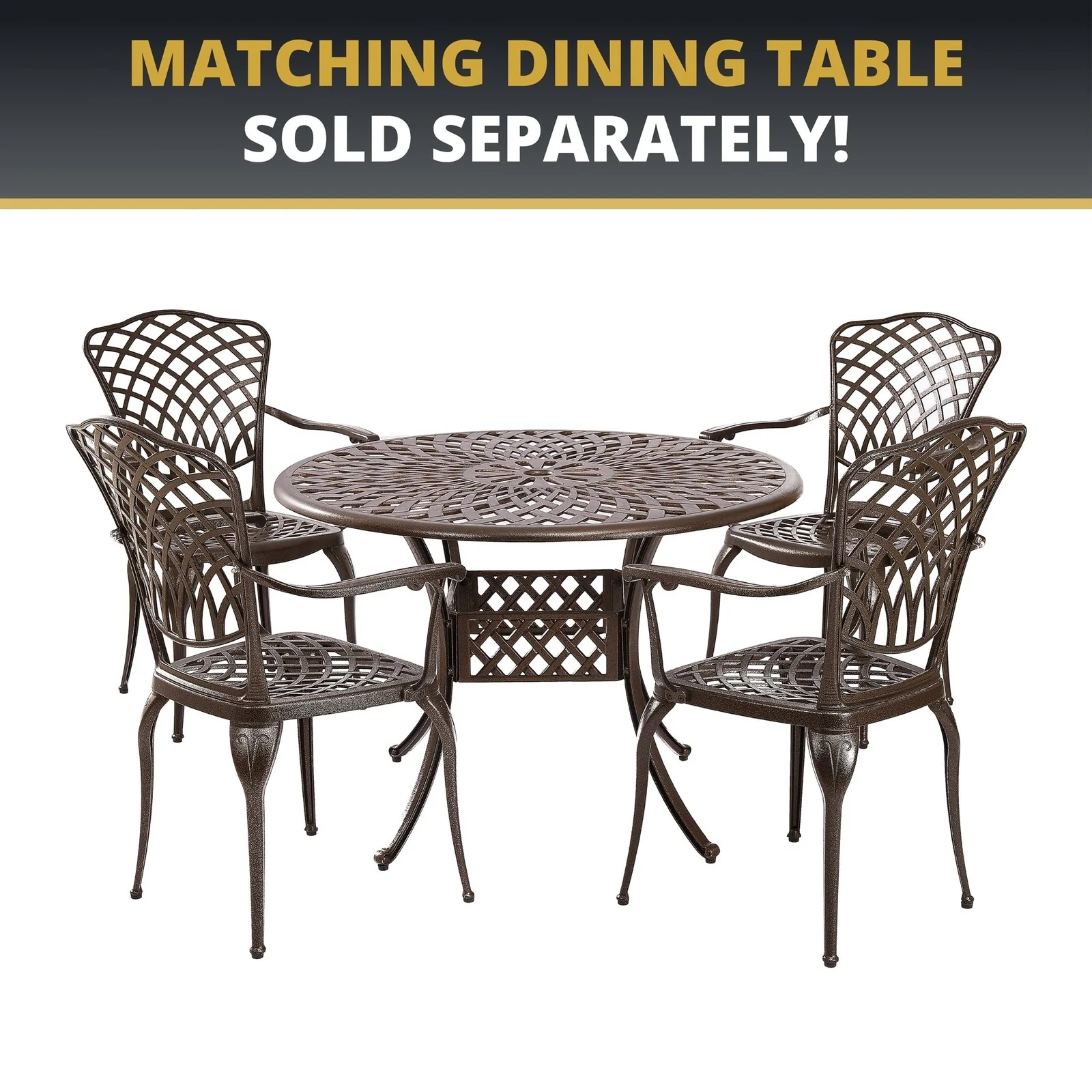 Kinger Home Arden 2-Piece Outdoor Dining Chair Set for Patio - Image 7