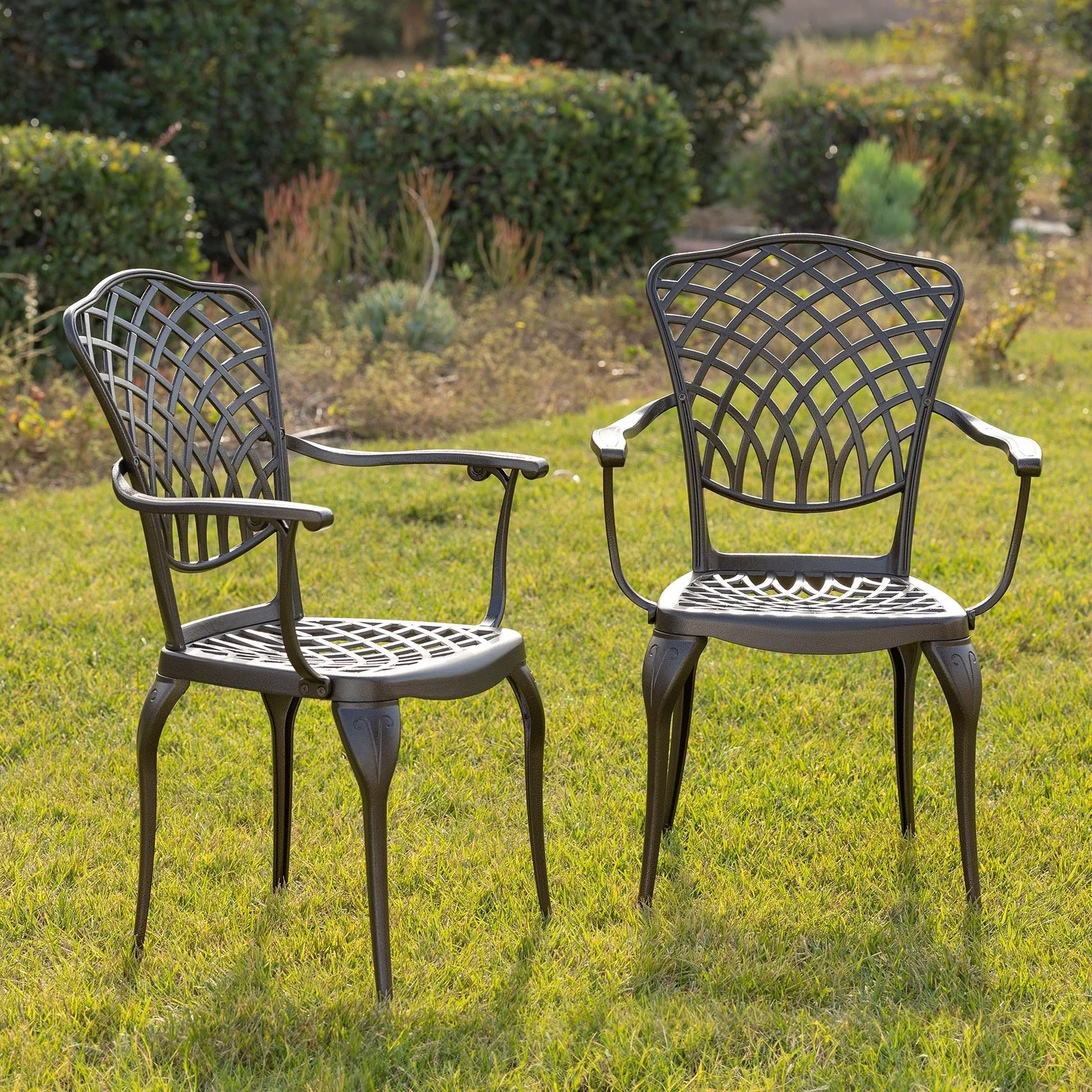 Kinger Home Arden 2-Piece Outdoor Dining Chair Set for Patio - Image 8