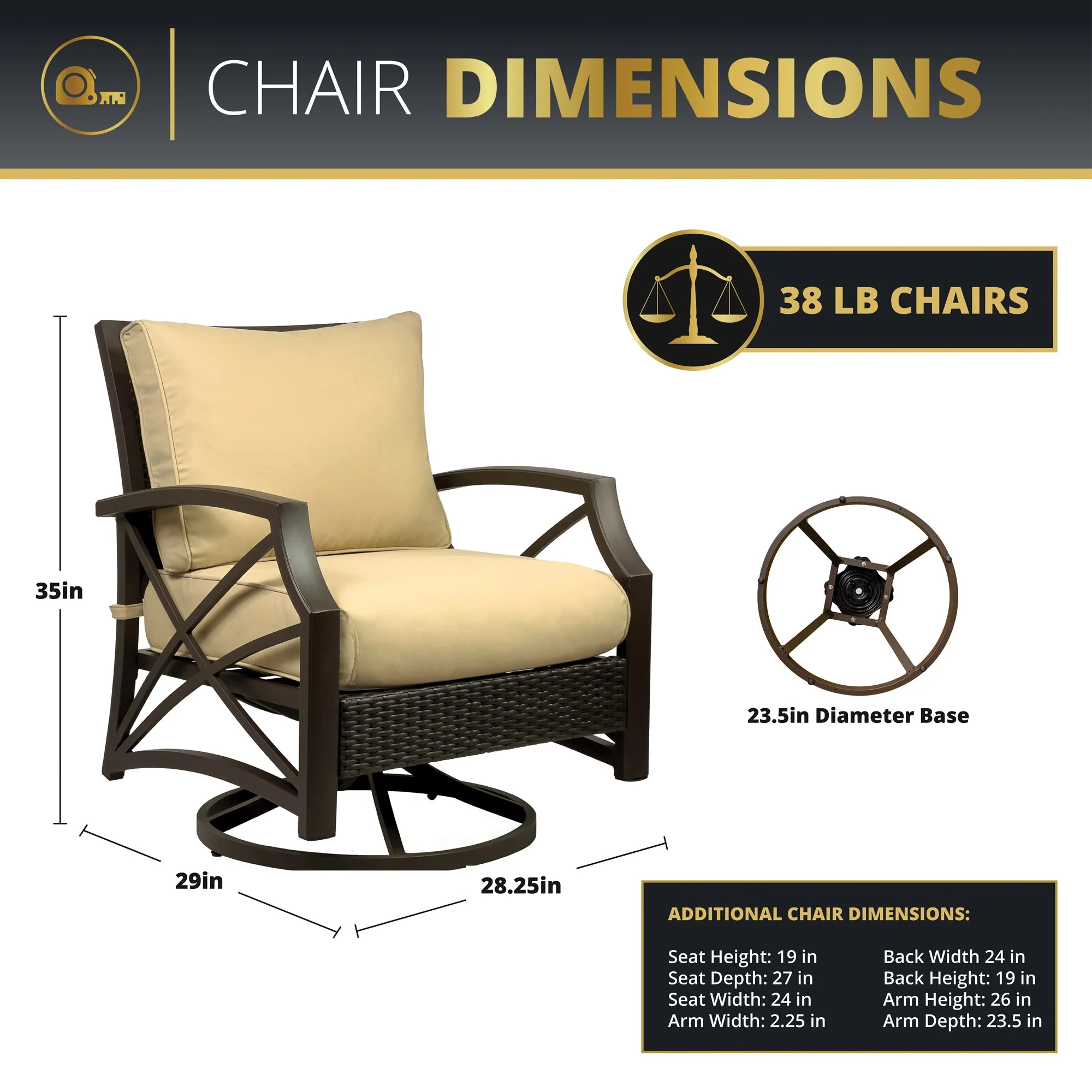Kinger Home Elio 5-Piece Outdoor Fire Pit Table Set for Patio - Image 11