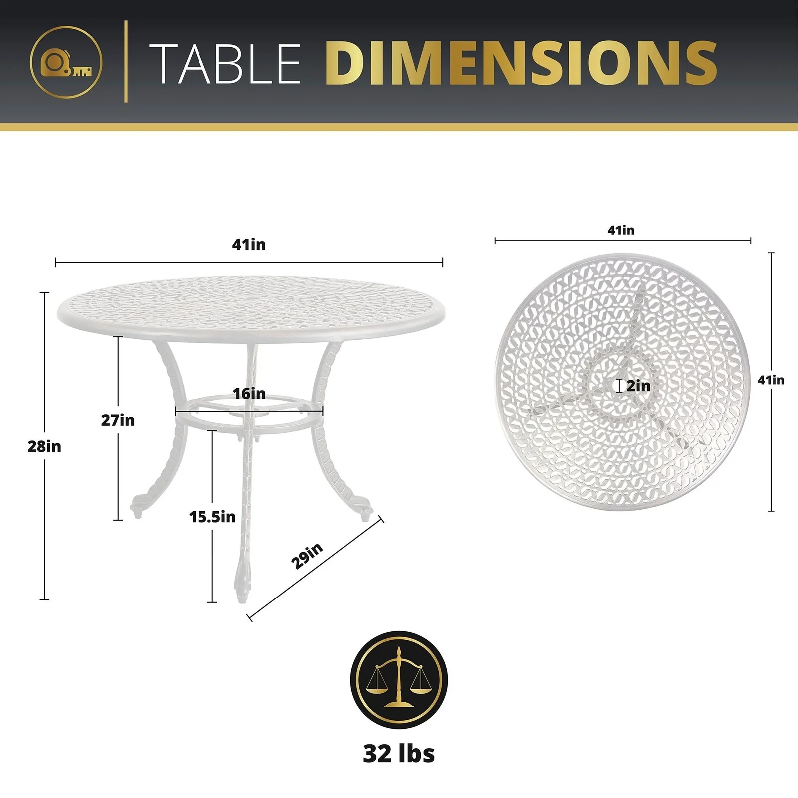Kinger Home Harmon 5-Piece Outdoor Dining Set for Patio - Image 10