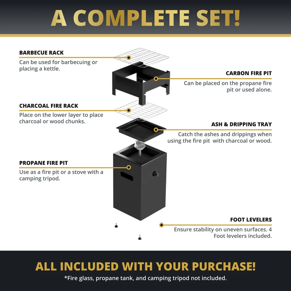 Kinger Home Leo 10" Outdoor Portable Fire Pit Grill and Stove for Patio or Travel - Image 8