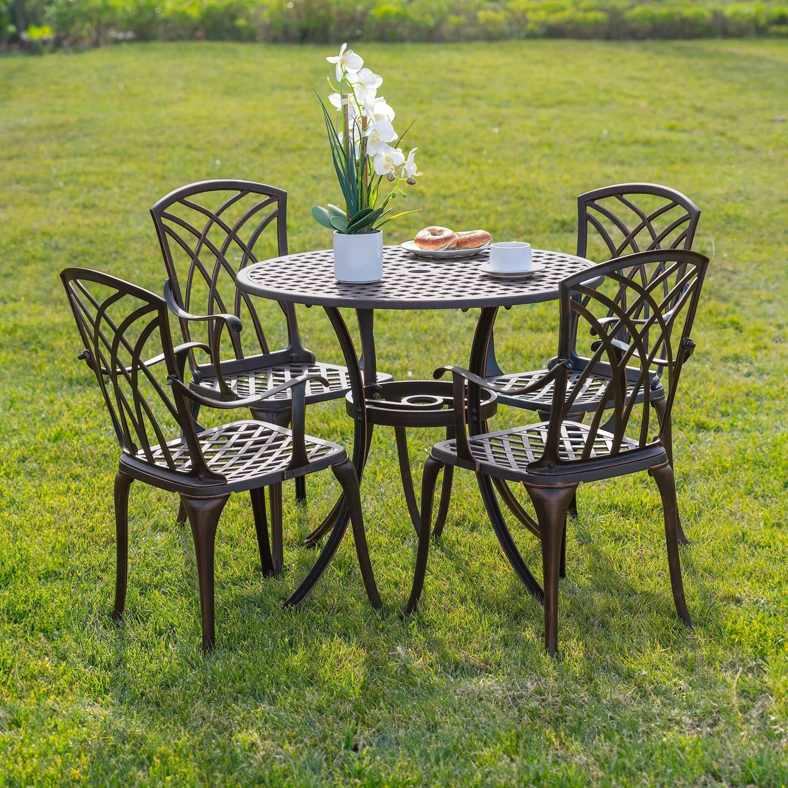 Kinger Home Lily 5-Piece Outdoor Dining Set for Patio