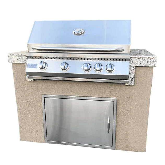 Kokomo Fiji 4' BBQ Island with 4 Burner Built-In BBQ Grill (FIJI-LP/NG)