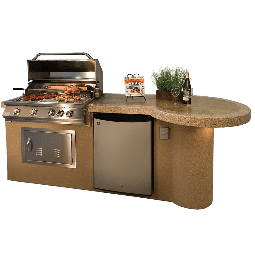 Kokomo Maui 7'6" BBQ Island With 33" Round Bar on one end Led Lights and Built In BBQ - Image 4