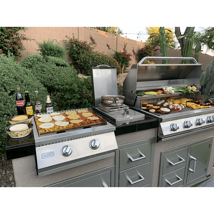 Kokomo Teppanyaki, Griddle, Built-In BBQ Grill with Side Burner, Storage Drawers 7'6" - Image 4