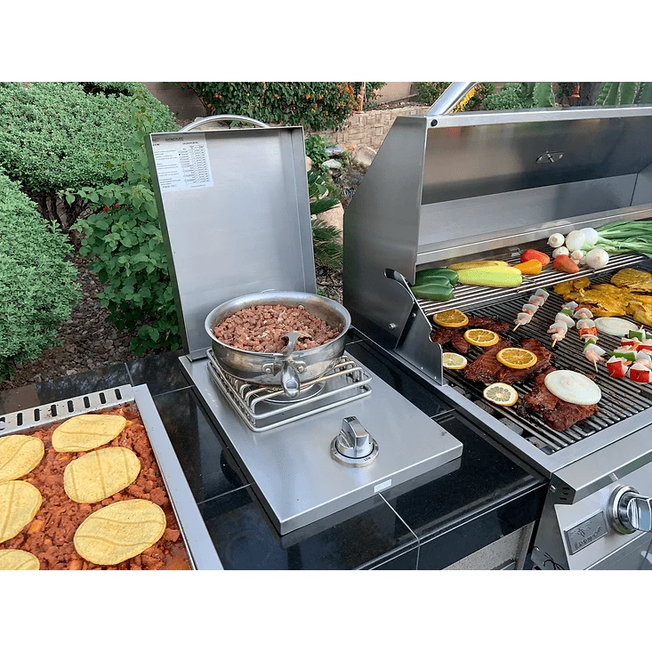 Kokomo Teppanyaki, Griddle, Built-In BBQ Grill with Side Burner, Storage Drawers 7'6" - Image 7