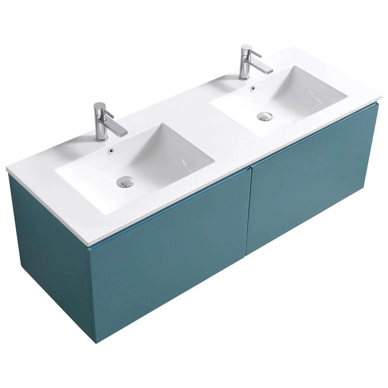 KubeBath Balli 60" Double Sink Wall Mount Modern Bathroom Vanity - Image 2