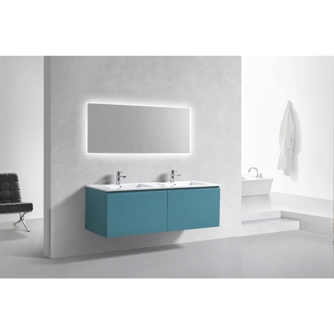 KubeBath Balli 60" Double Sink Wall Mount Modern Bathroom Vanity - Image 3