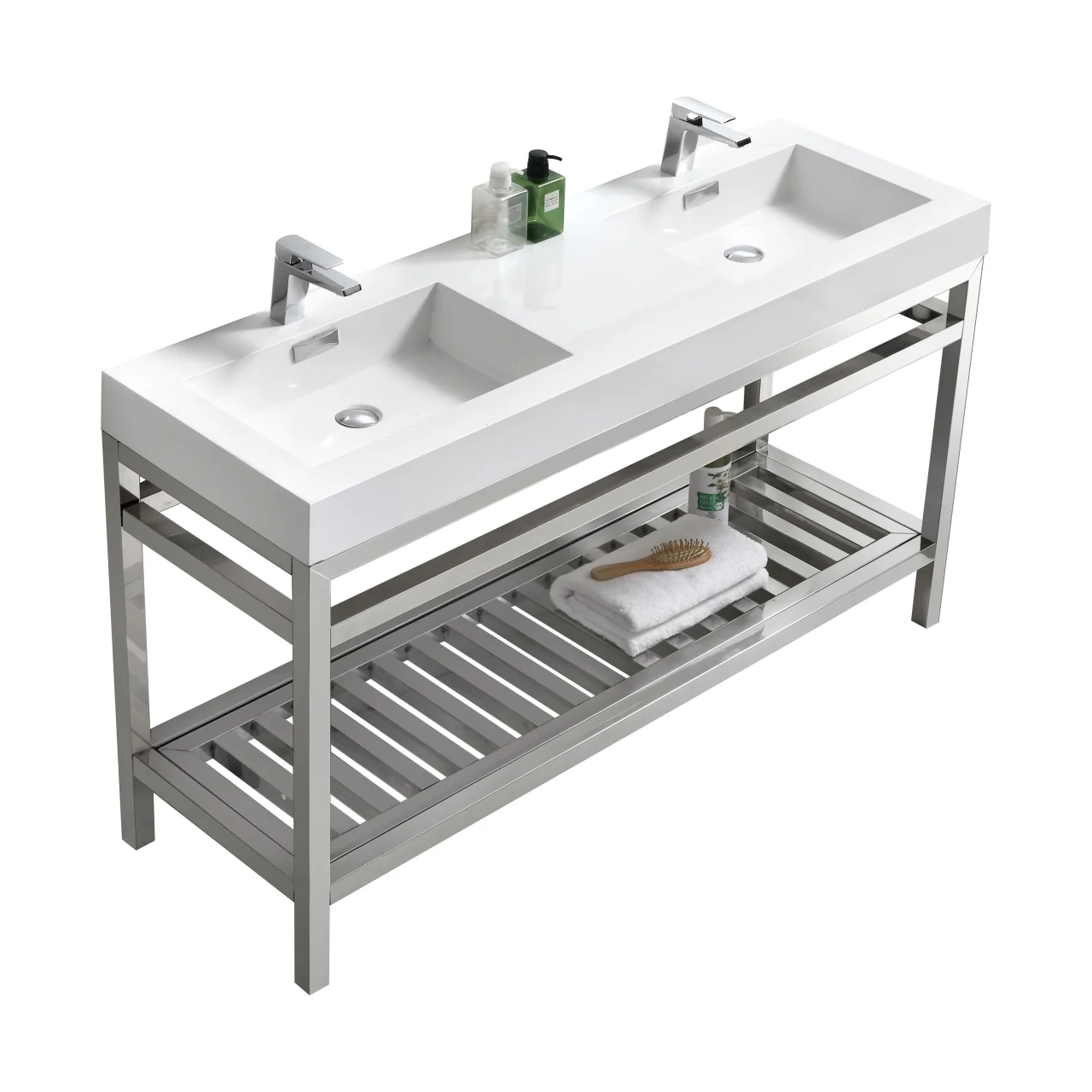 KubeBath Cisco 60" Stainless Steel Console with Acrylic Sink - Image 10