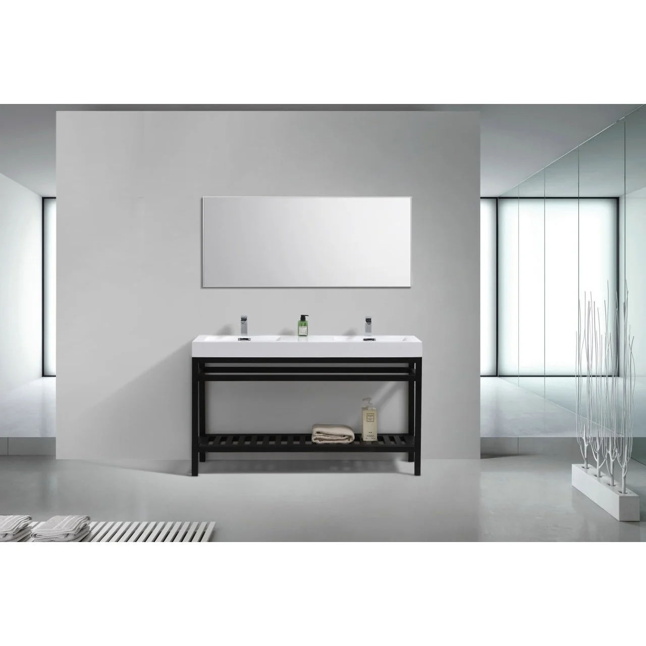 KubeBath Cisco 60" Stainless Steel Console with Acrylic Sink - Image 13