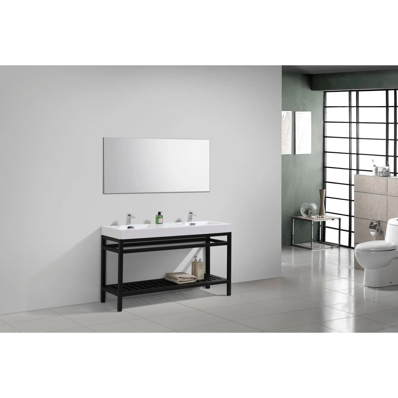 KubeBath Cisco 60" Stainless Steel Console with Acrylic Sink - Image 15