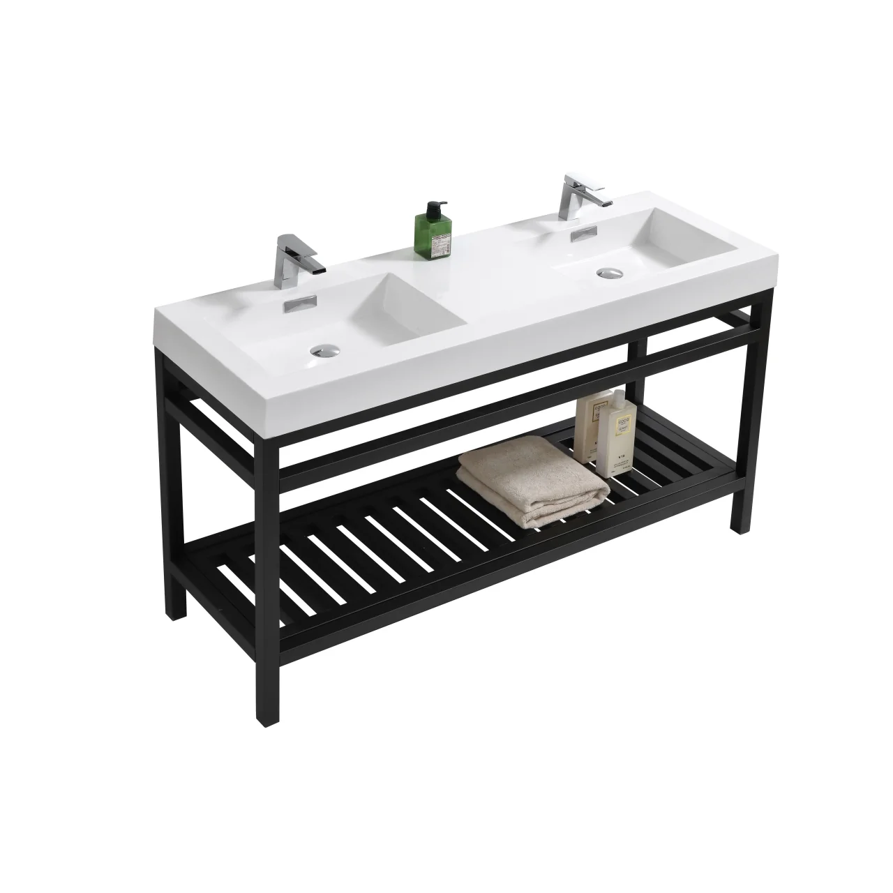 KubeBath Cisco 60" Stainless Steel Console with Acrylic Sink - Image 16