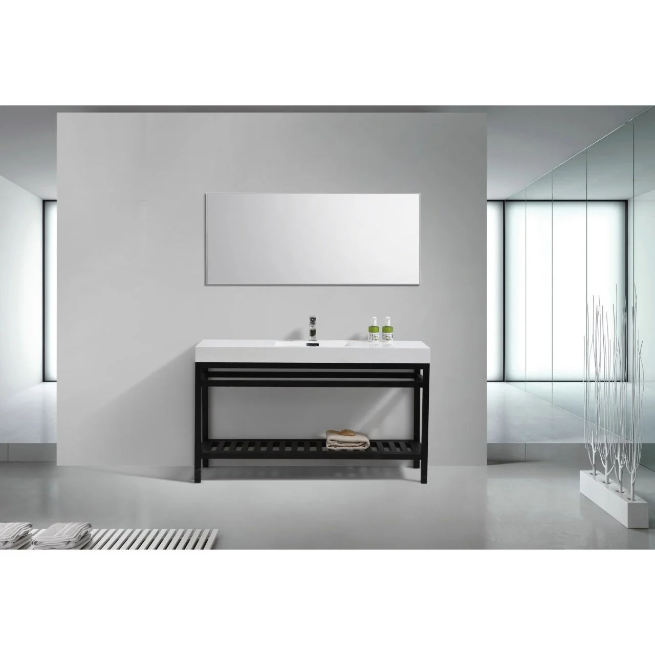 KubeBath Cisco 60" Stainless Steel Console with Acrylic Sink - Image 5