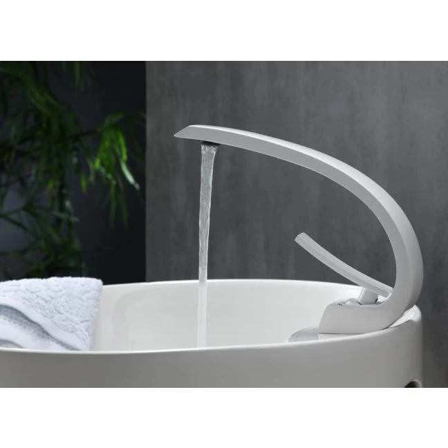 KubeBath Aqua Arcco Chrome Single Lever Modern Bathroom Vanity Faucet - Image 4