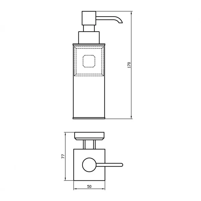 KubeBath Aqua Nuon Wall Mount Stainless Steel Soap Dispenser - Image 2