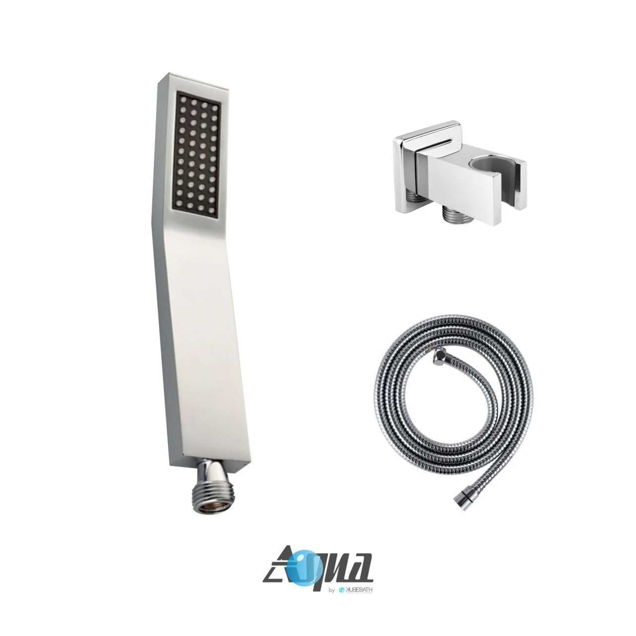 KubeBath Aqua Piazza Shower Set with Square Rain Shower, Tub Filler and Handheld - Image 16