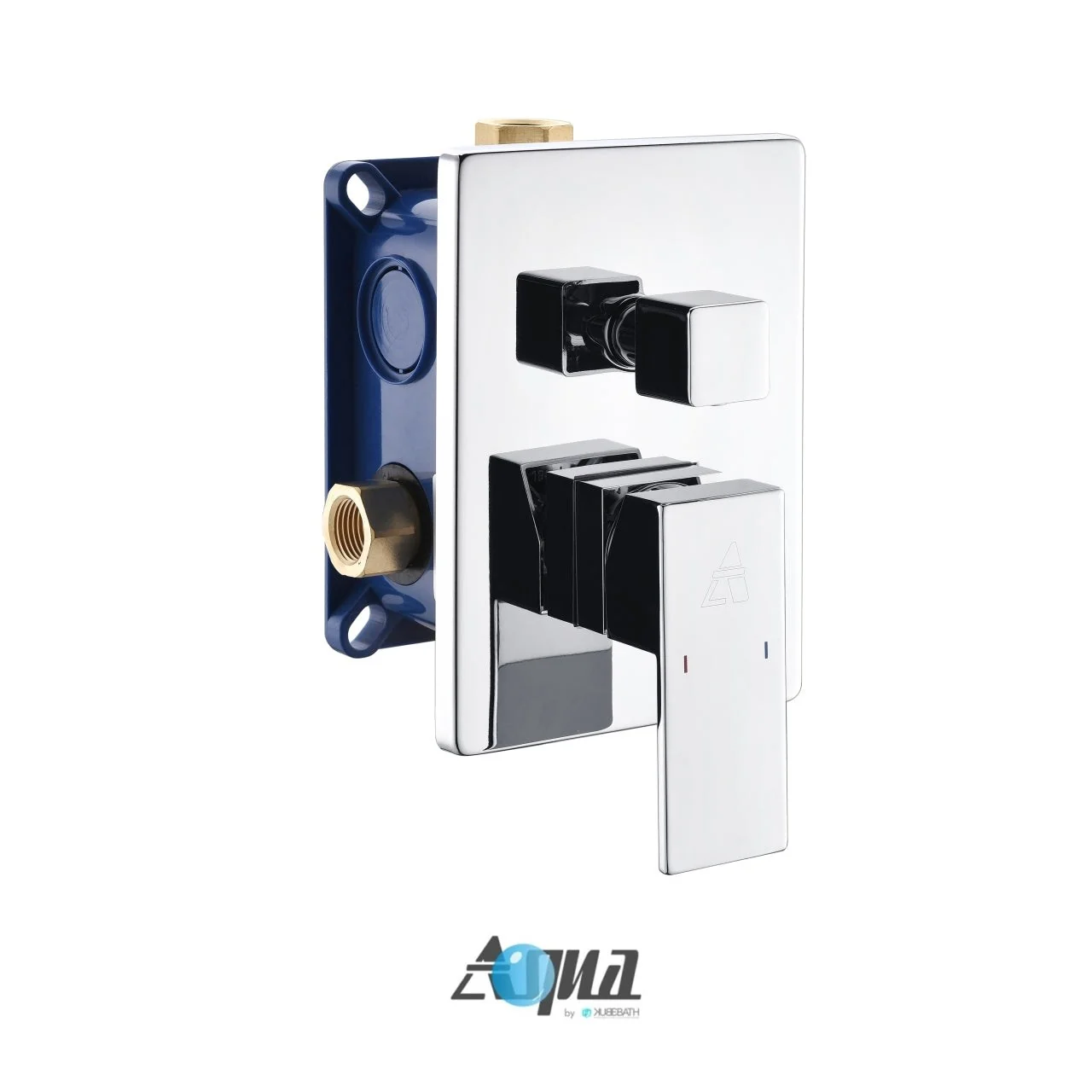 KubeBath Aqua Piazza Shower Set with Square Rain Shower, Tub Filler and Handheld - Image 20