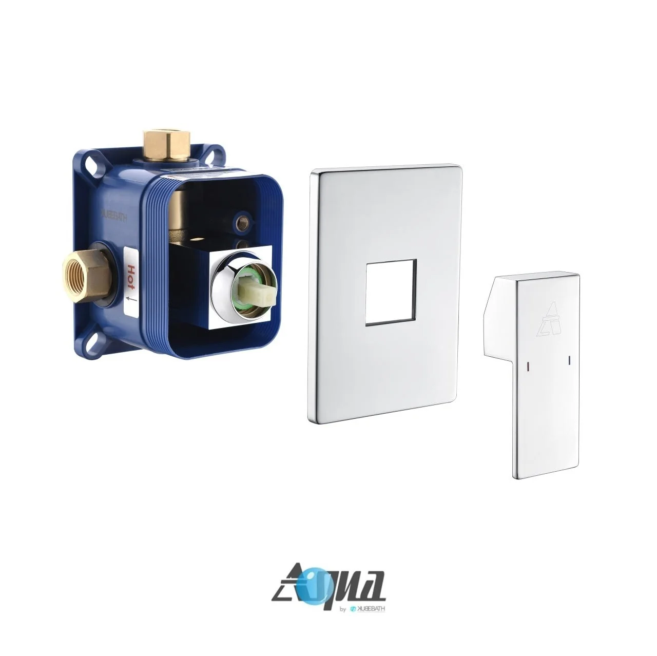 KubeBath Aqua Piazza Rough-In Valve With Cover Plate, Handle and Diverter - Image 2