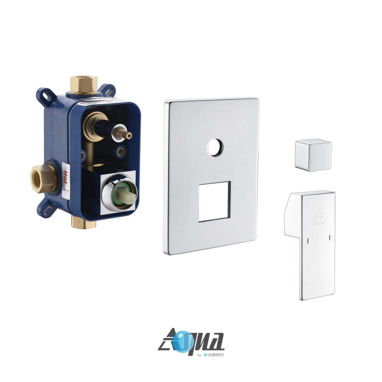 KubeBath Aqua Piazza Rough-In Valve With Cover Plate, Handle and Diverter - Image 6