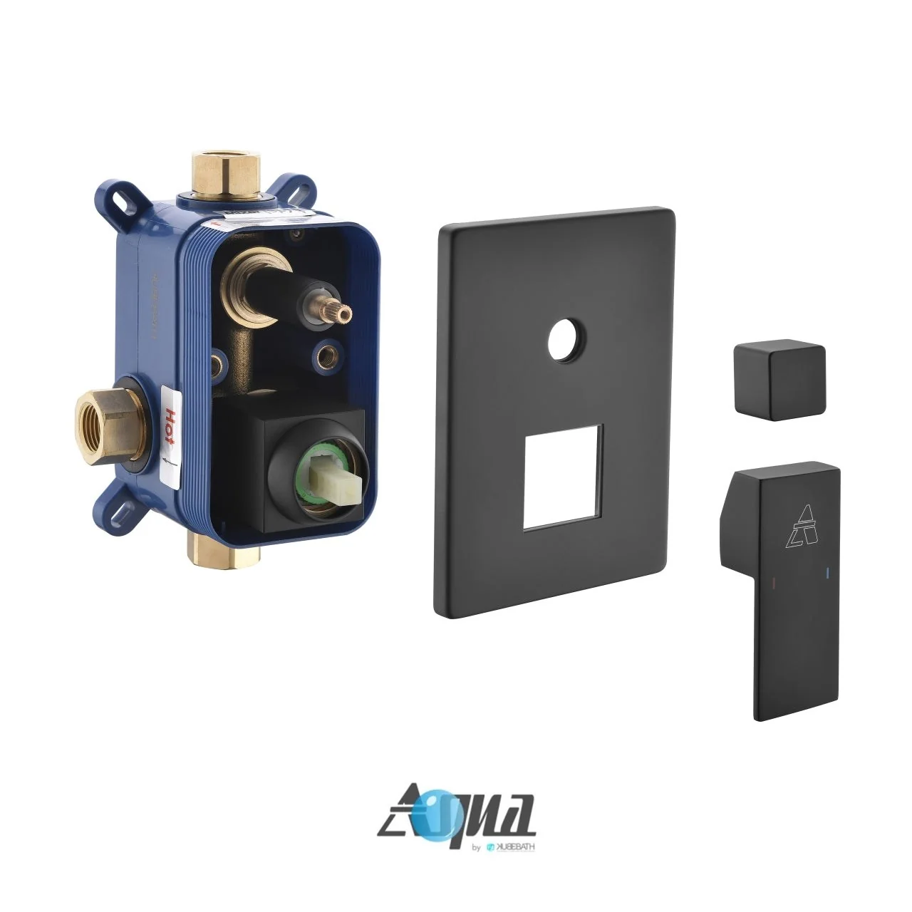 KubeBath Aqua Piazza Shower Set with Ceiling Mount Square Rain Shower and Tub Filler - Image 12