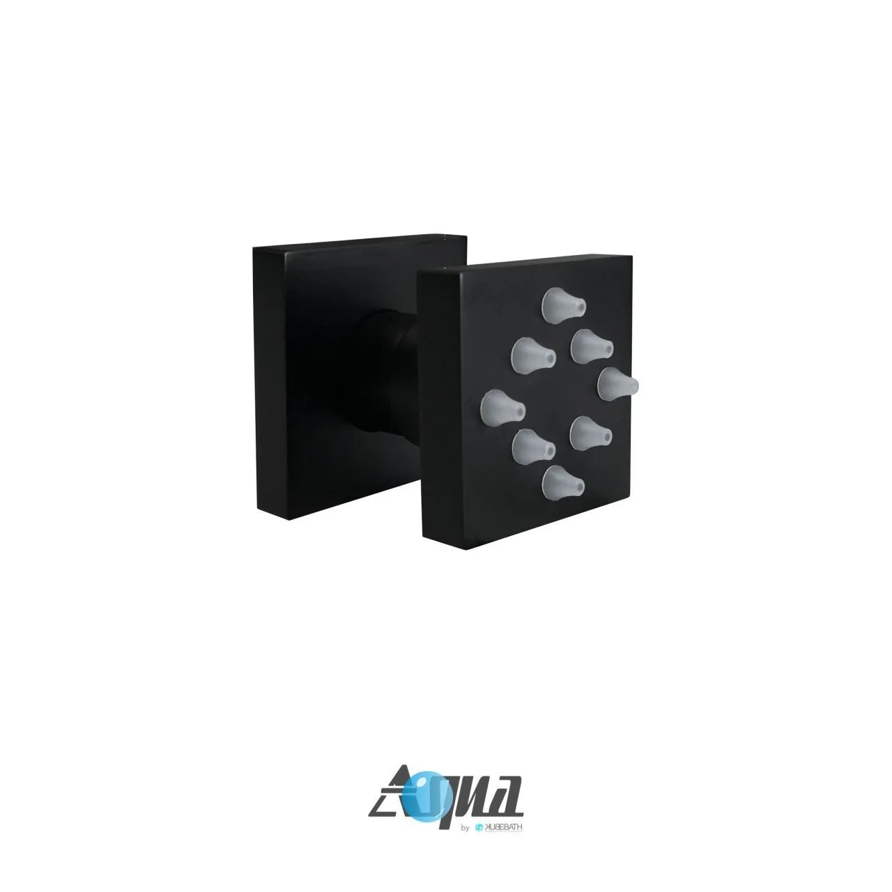 KubeBath Aqua Piazza Shower Set with Ceiling Mount Square Rain Shower, Handheld and 4 Body Jets - Image 23