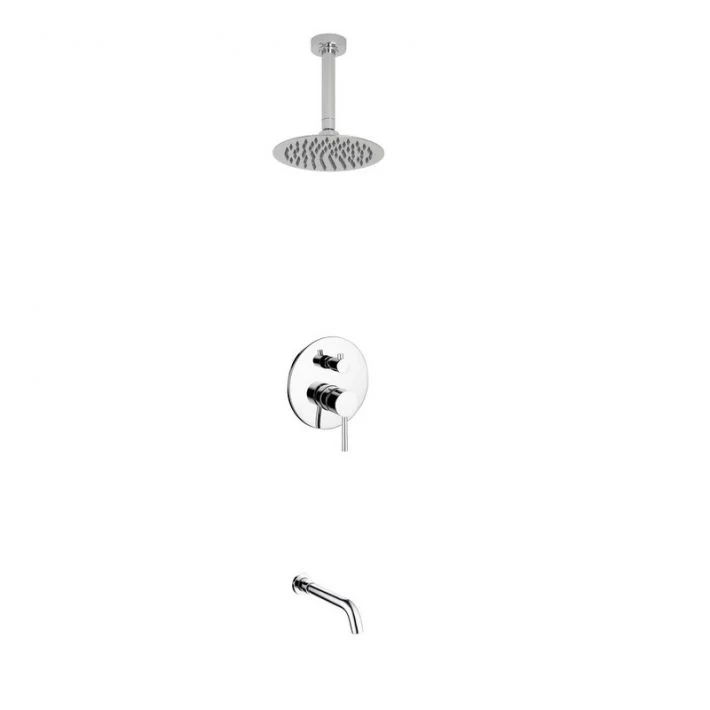 KubeBath Aqua Rondo Shower Set With Ceiling Mount, Rain Shower and Tub Filler - Image 10