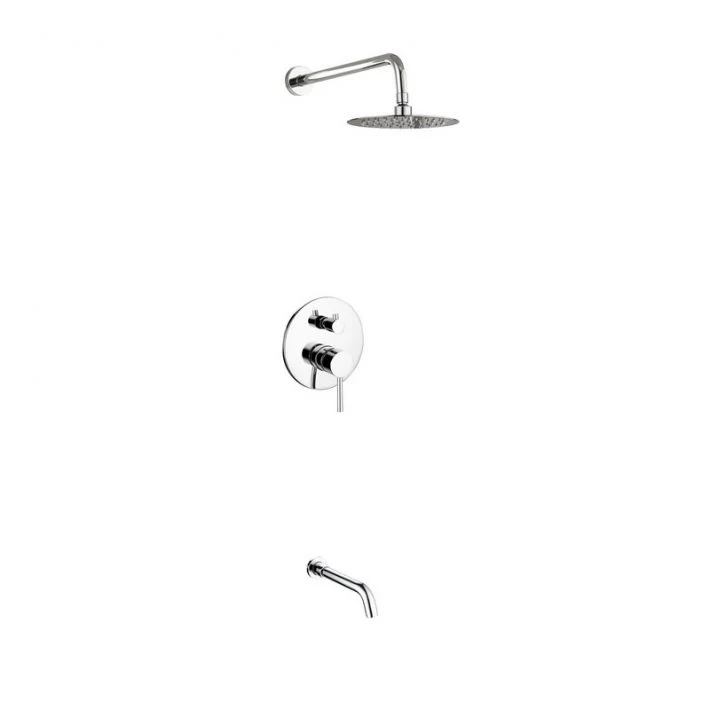 KubeBath Aqua Rondo Shower Set With Rain Shower and Tub Filler - Image 4