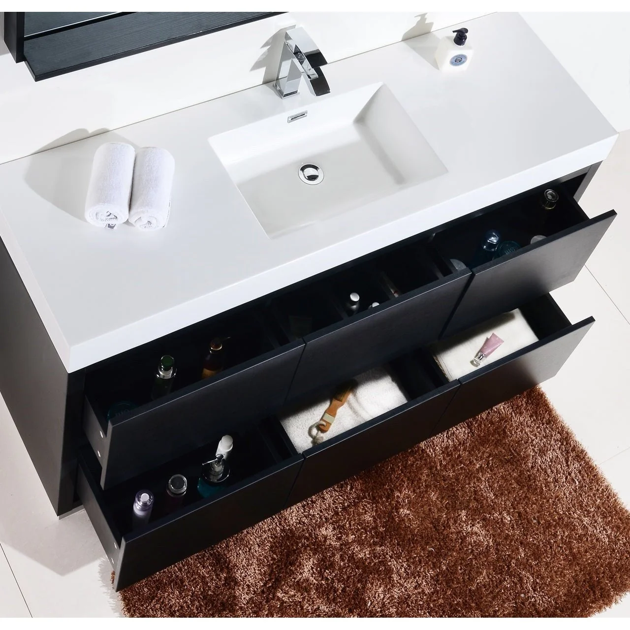 KubeBath Bliss 60" Free Standing Modern Bathroom Vanity - Image 10