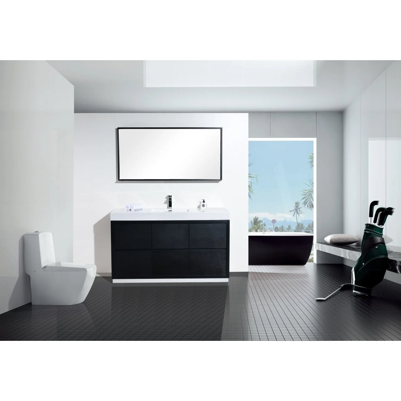 KubeBath Bliss 60" Free Standing Modern Bathroom Vanity - Image 6