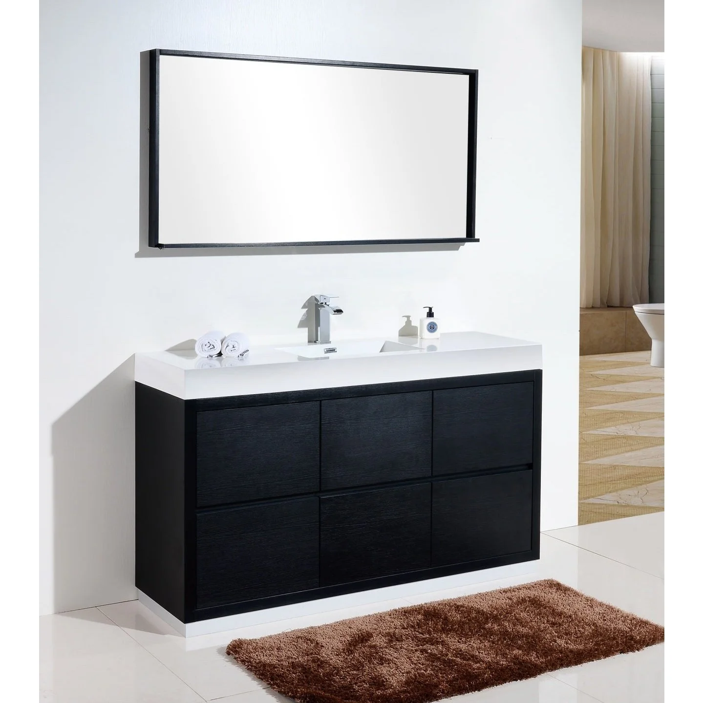 KubeBath Bliss 60" Free Standing Modern Bathroom Vanity - Image 8