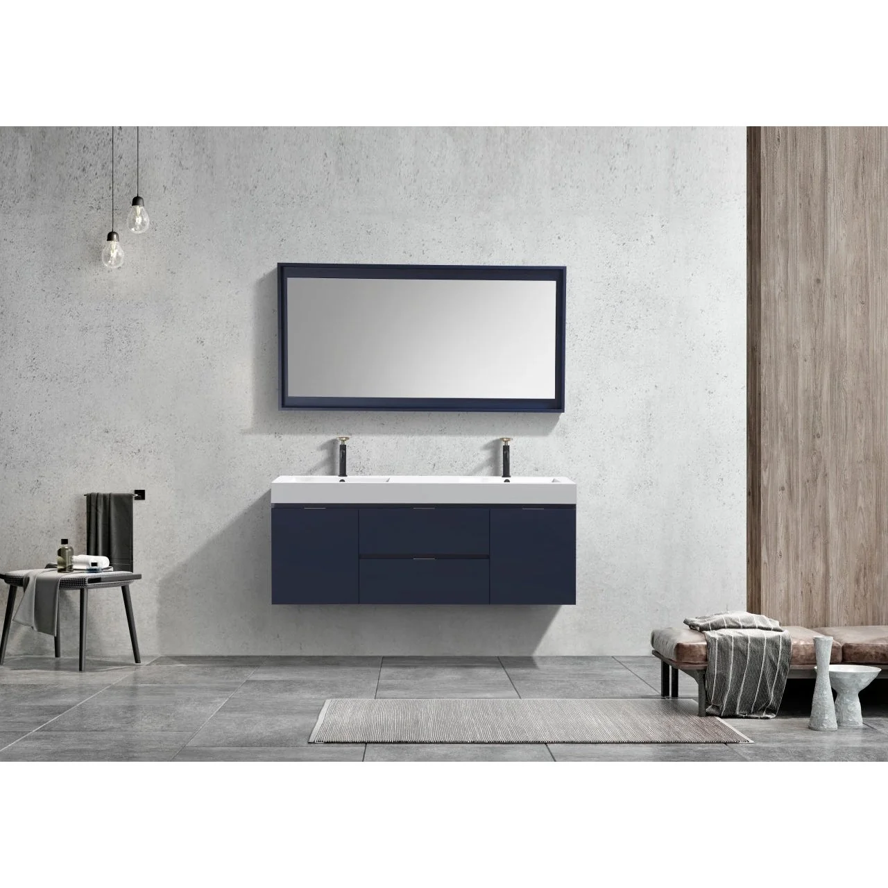 KubeBath Bliss 60" Wall Mount Modern Bathroom Vanity - Image 55