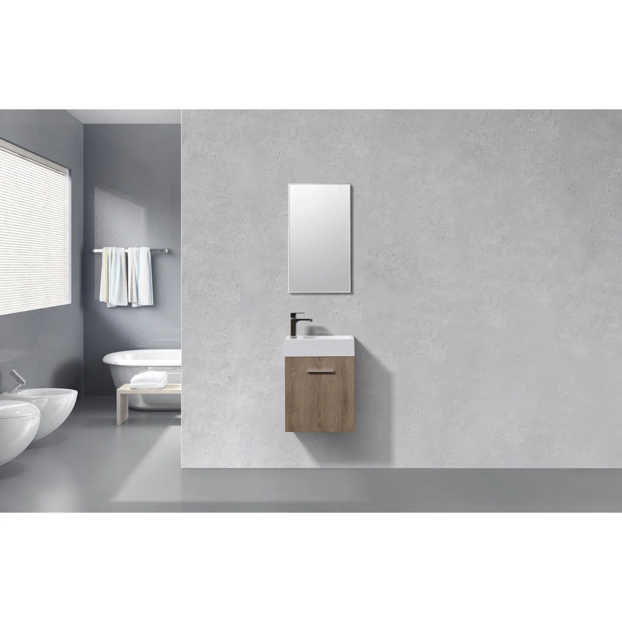 KubeBath Bliss Butternut Wall Mount Modern Bathroom Vanity