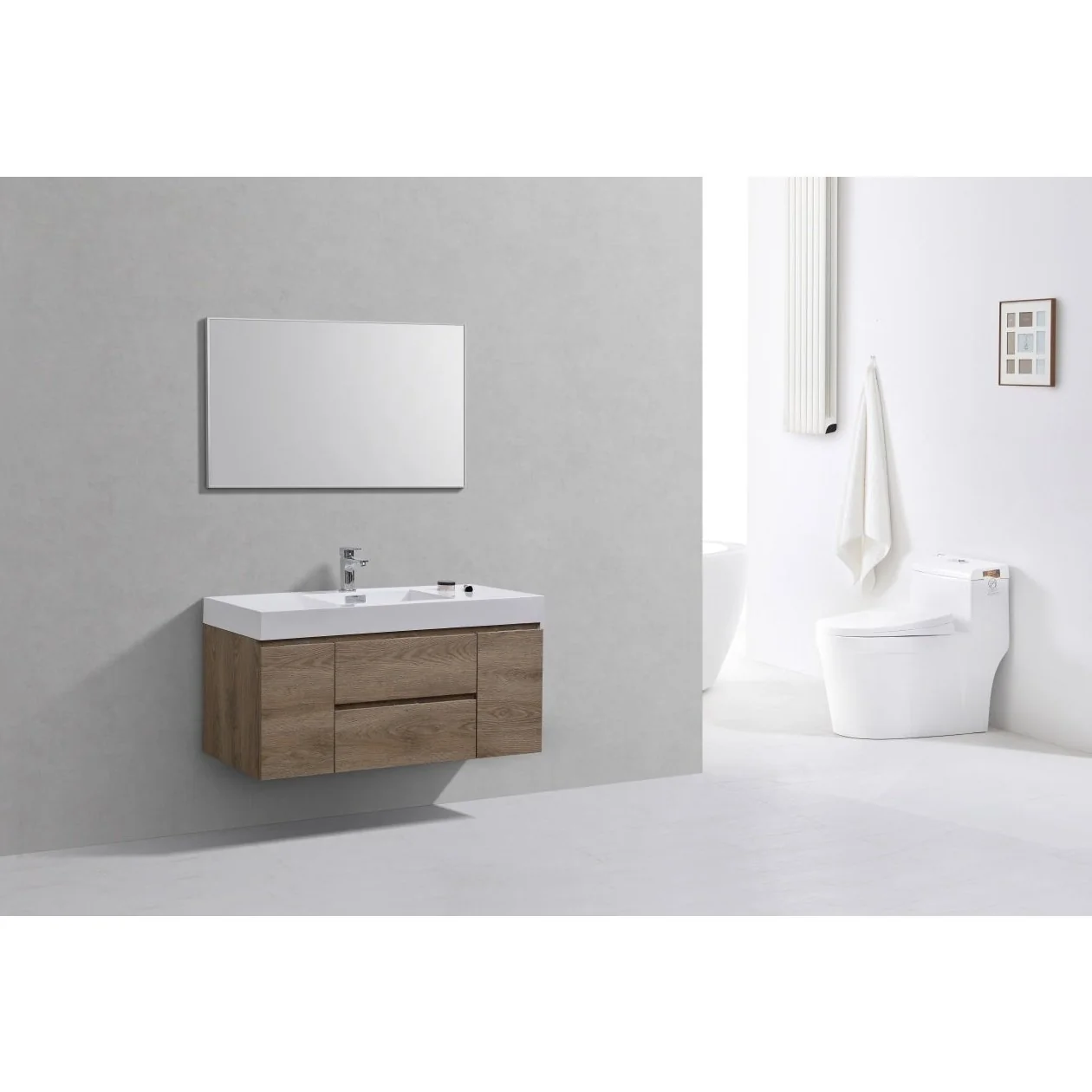 KubeBath Bliss Butternut Wall Mount Modern Bathroom Vanity - Image 27