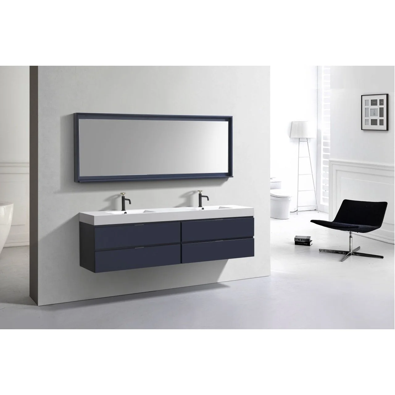 KubeBath Bliss Double Sink Wall Mount Modern Bathroom Vanity - Image 28