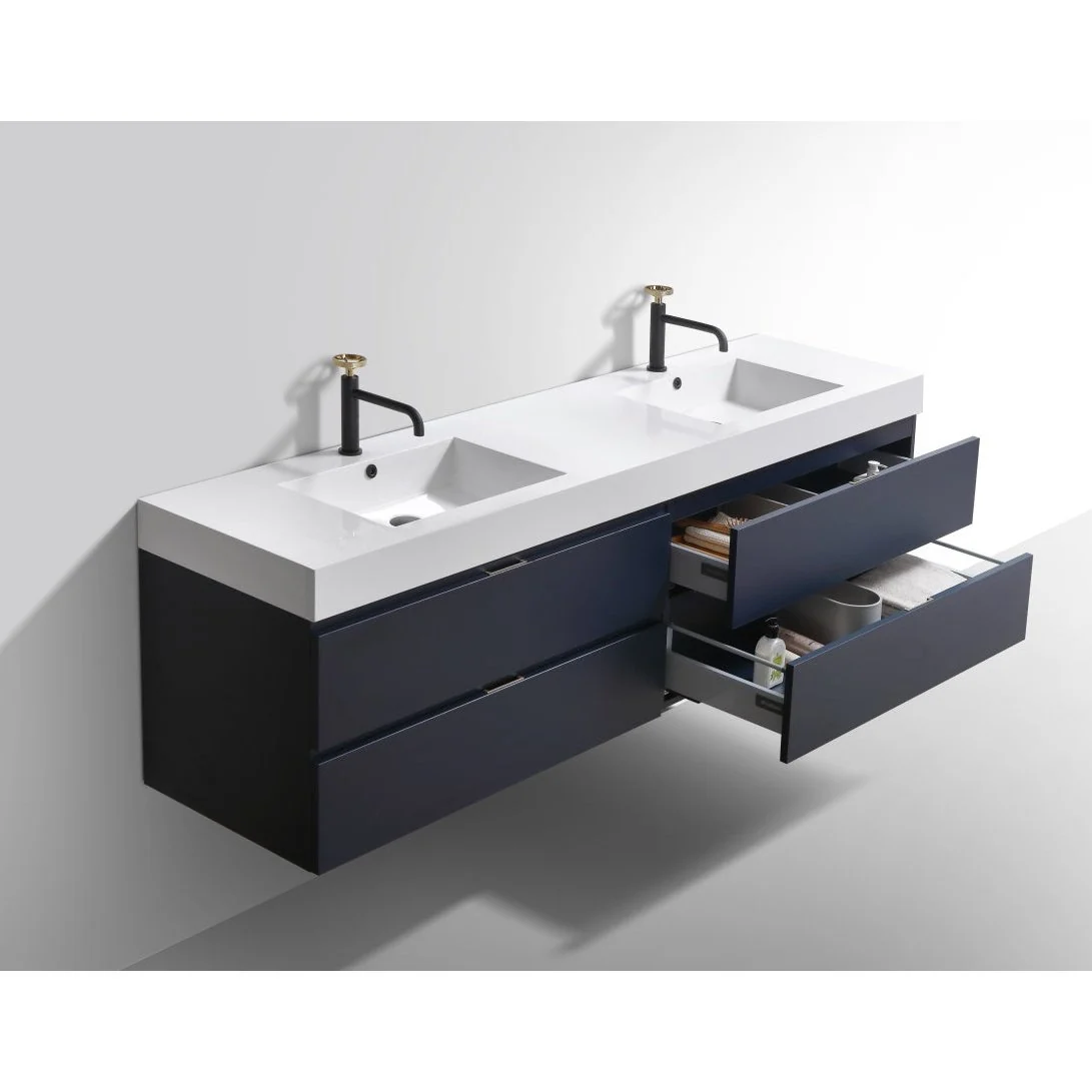 KubeBath Bliss Double Sink Wall Mount Modern Bathroom Vanity - Image 30