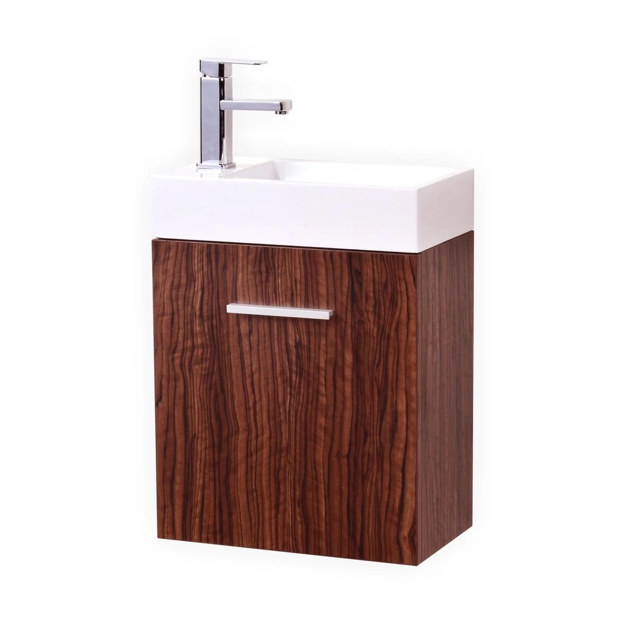 KubeBath Bliss Wallnut Wall Mount Modern Bathroom Vanity - Image 7