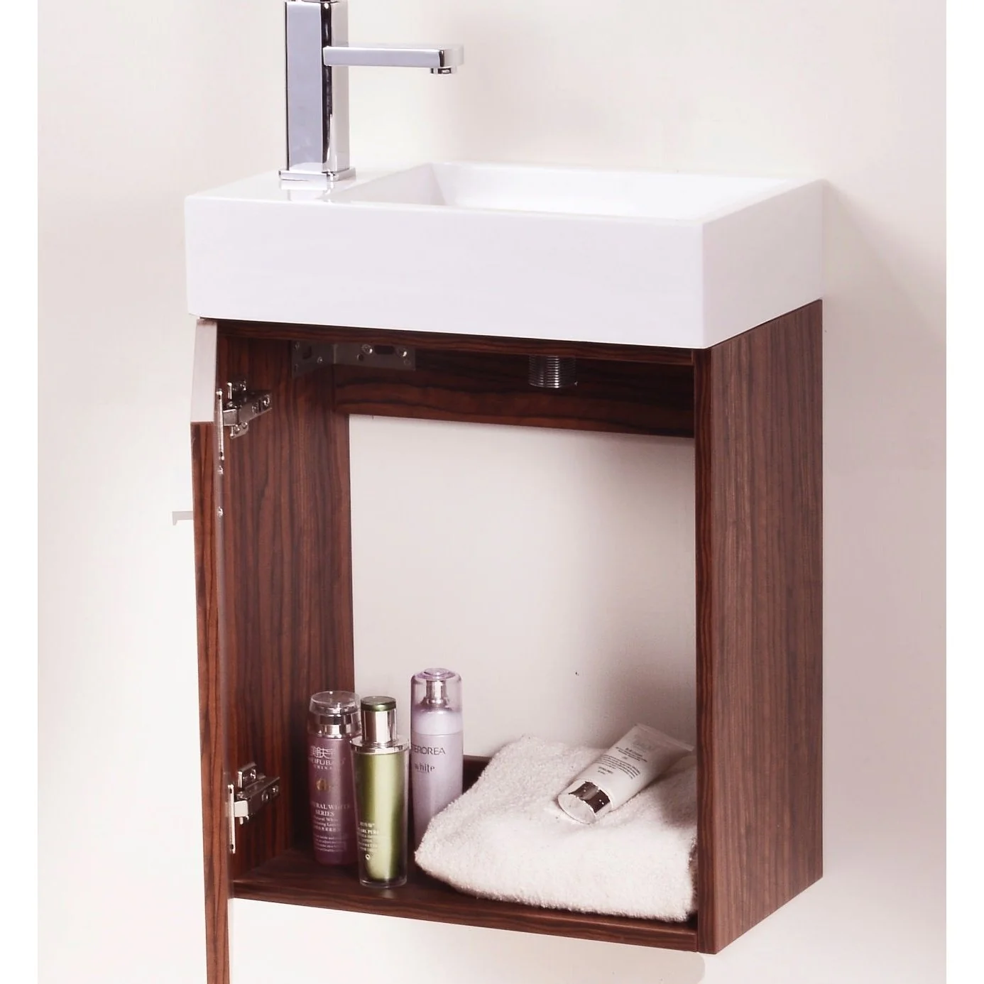 KubeBath Bliss Wallnut Wall Mount Modern Bathroom Vanity - Image 9