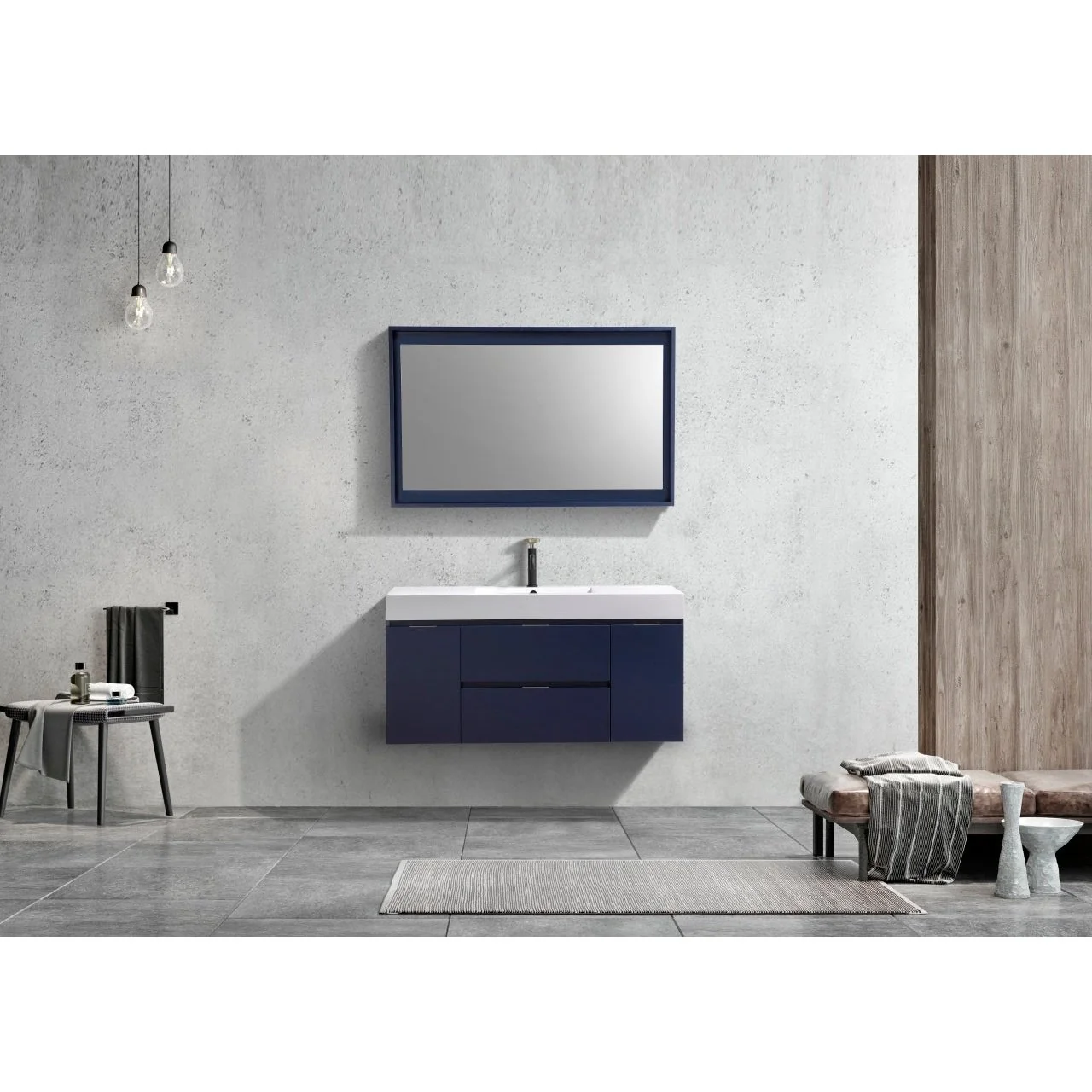 KubeBath Blue Wall Mount Modern Bathroom Vanity - Image 22