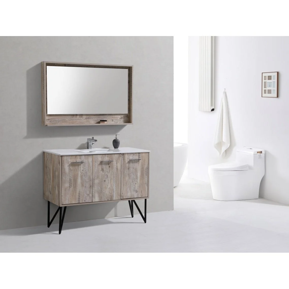 KubeBath Bosco Modern Bathroom Vanity with Quartz Countertop and Matching Mirror - Image 39