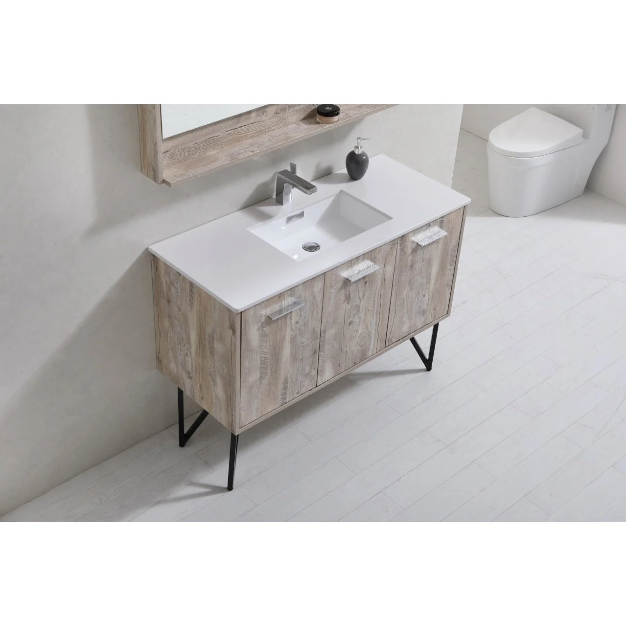 KubeBath Bosco Modern Bathroom Vanity with Quartz Countertop and Matching Mirror - Image 40