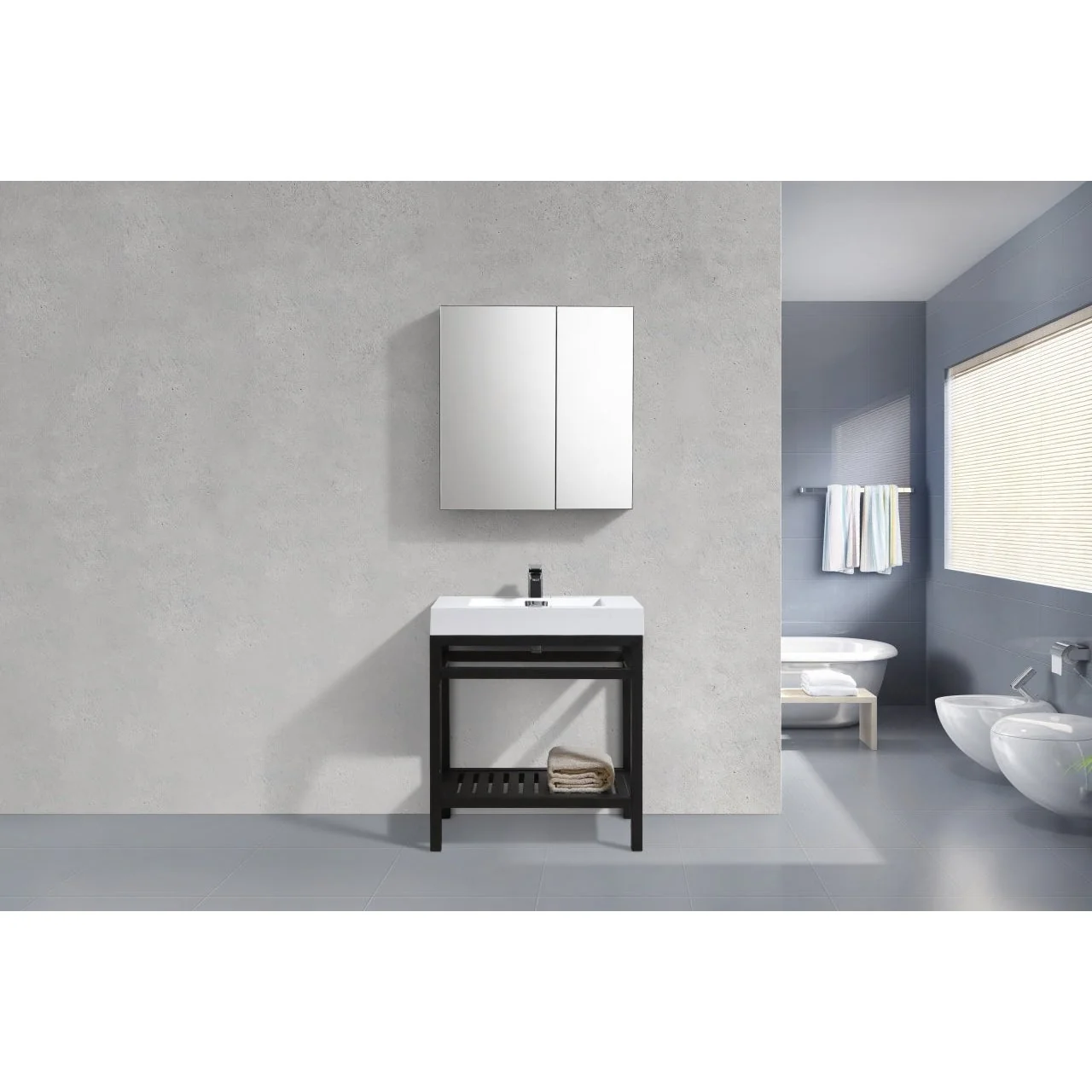 KubeBath Cisco Stainless Steel Console with Acrylic Sink - Image 22