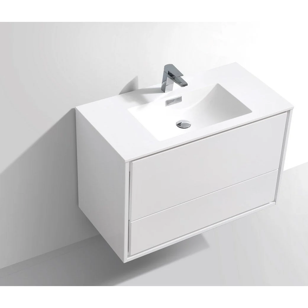 KubeBath DeLusso 36" Wall Mount Modern Bathroom Vanity - Image 4