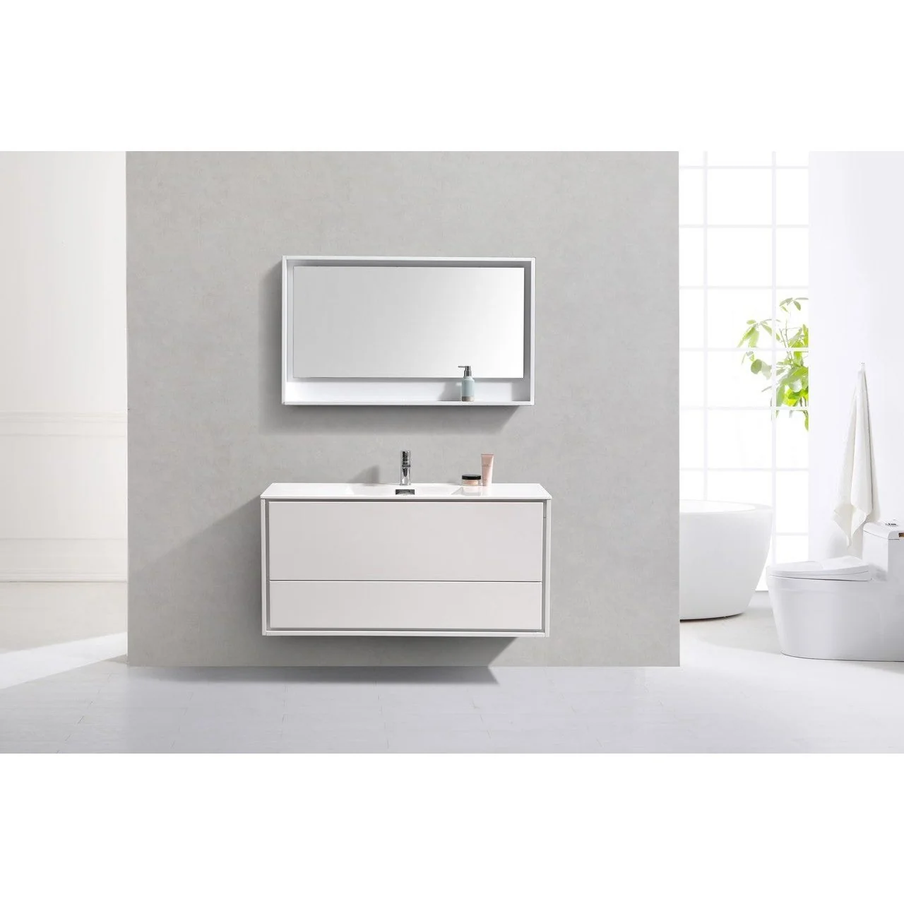 KubeBath DeLusso 48" Wall Mount Modern Bathroom Vanity - Image 6