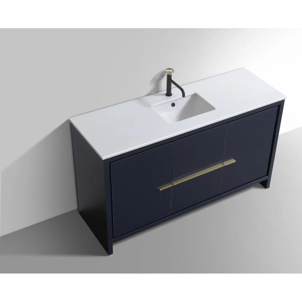 KubeBath Dolce 60" Modern Bathroom Vanity with White Quartz Counter-Top - Image 11