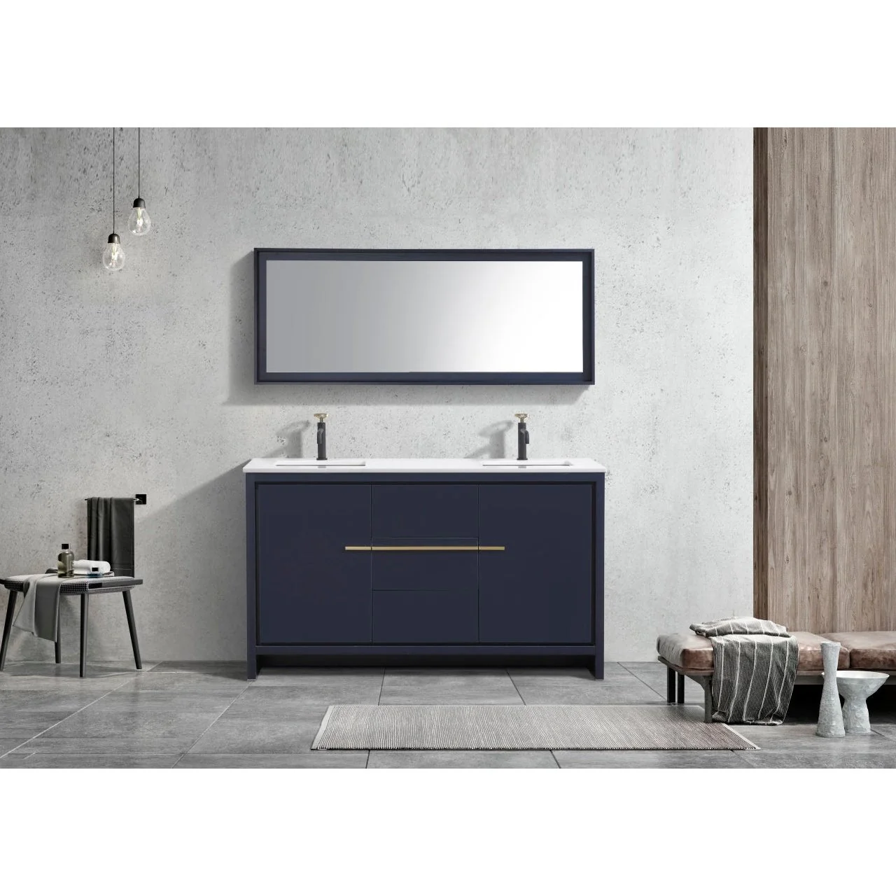 KubeBath Dolce 60" Modern Bathroom Vanity with White Quartz Counter-Top - Image 28
