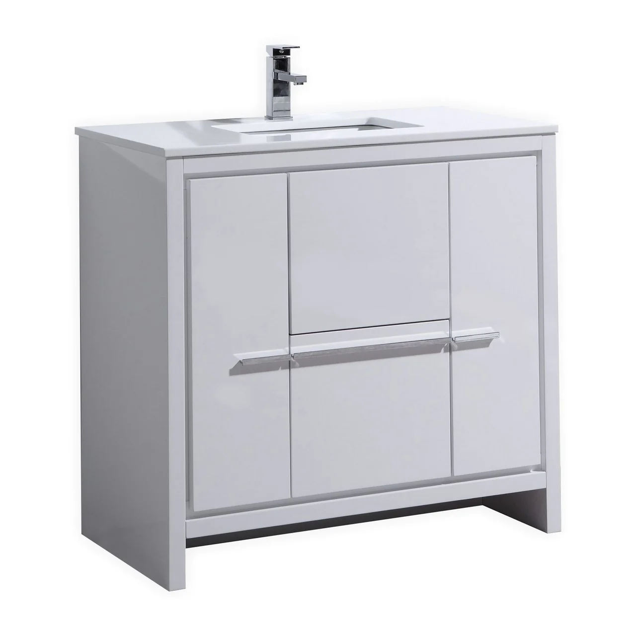 KubeBath Dolce Modern Bathroom Vanity with White Quartz Counter-Top - Image 38